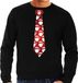 Bellatio Decorations Pull de Noël - pull - cravate pères Noël - hommes - noir - vêtements de dîner de Noël XL