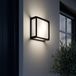 Lucande - Wandlamp buiten - 2lichts - Glas, gegoten aluminium - H: 25 cm - E27 - donkergrijs, wit