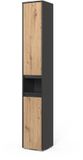 Vicco Majest Armoire de salle de bain – 30,2 x 191,5 cm avec 2 portes Anthracite/Artisan