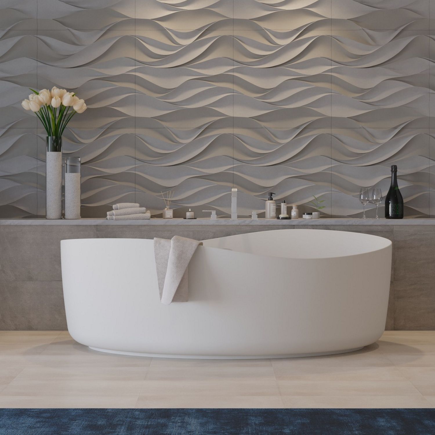 Ideavit Solidharmony Vrijstaand Ligbad - 175x100x65 cm - Mat Wit