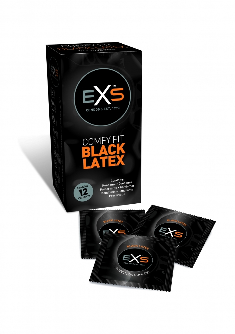 EXS Condoms Exs Black Latex - 12 pack