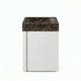 Saniclass Chaci Toiletmeubelset - 40x65cm - 1 deur - 1 kraangat - rechts - fontein dark emporador - mat wit