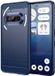 Techsuit Hoesje geschikt voor Nothing Phone (3a) - Carbon Silicone Back Cover - Blauw