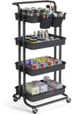 Songmics Trolley – 4 niveaus – Zwart