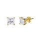 Lucardi Dames Zilveren goldplated oorknoppen 6 mm - Oorbellen - 925 Zilver - Goudkleurig