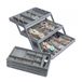Wintem - Organizer laden uittrekbaar op 3 niveaus met modulaire vakken, perfect als sieradenstandaard, organizer voor make-up en accessoires, opvouwbaar design, ruimtebesparend