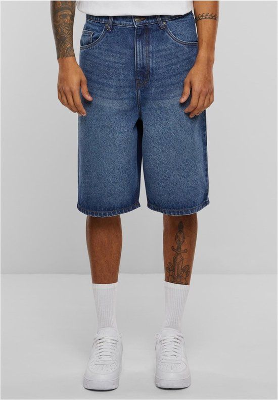 Urban Classics 90's Heavy Denim Shorts - New Mid Blue Washed - Men's 38