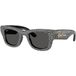 Ray Ban Wayfarer Puffer Black With Strass Pave Dark Grey Zonnebril Unisex Volwassenen Kunststof