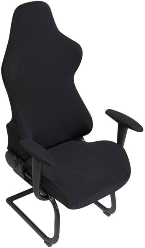 BTSKY Ergonomische kantoorcomputerstoelhoes Rekbare polyester hoezen Liggende race-gamingstoel Zwart (geen stoel)