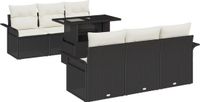 vidaXL Tuinbank Set Zwart Poly Rattan 2-zits