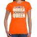 Bellatio Decorations Shoppartners Bv Naam cadeau t-shirt - my name is Monica - but you can call me Queen - oranje - dames - koningsdag - verjaardag - sport L