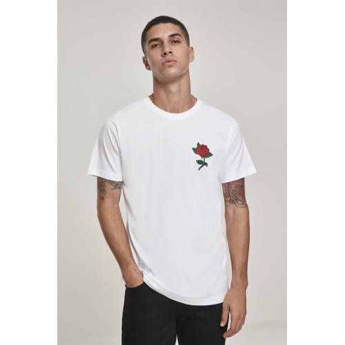 Mister Tee T-shirt Rose met printopdruk wit