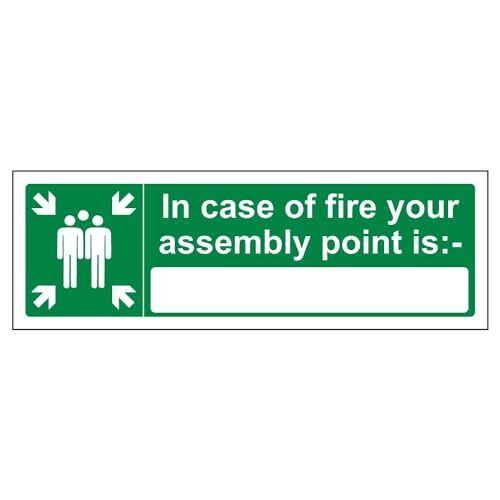 V Safety VSafety In Case Of Fire uw montagepunt is: Teken - 300mm x 100mm - Zelfklevende Vinyl