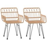 VidaXL Tuinstoelen 2 st met armleuning 56x64x80 cm PE-rattan