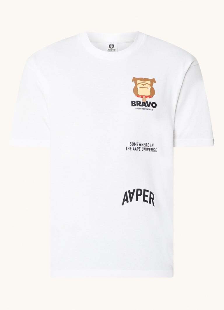 Aape Aape T-shirt met logo- en backprint