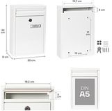 ARREGUI Zaguán E5751 brievenbus van gegalvaniseerd staal, maat S (DIN A5), wit