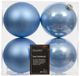 Decoris Deoricis Kerstbal kunststof d10 cm sky blauw 4 st