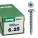 SPAX Universele schroef, 6 x 25 mm, 500 stuks, Voldraad, Bolkop, T-STAR plus T30, 4CUT, WIROX
