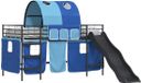 vidaXL Bunkbed for children with curtains Black and Blue 90 x 200 cm