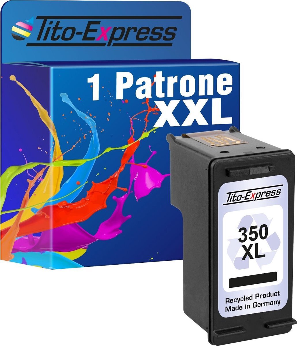 Tito Express Set van 1x gerecyclede inkt cartridges voor HP 350XL