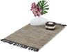 Merkloos Relaxdays vloerkleed - 60 x 110 cm - katoen - leer - grijs