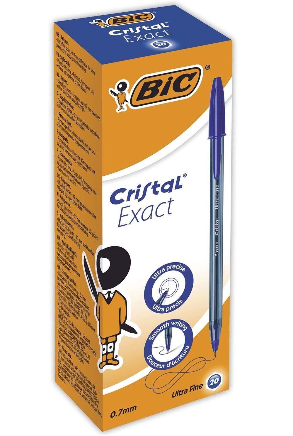 BIC Cristal Exact - Balpen - blauw - 20 stuks