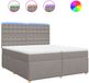vidaXL Boxspringbed met matras, taupekleurig, 200x200 cm, gestoffeerd