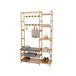 Merkloos Relaxdays Garderoberek met schoenenrek - zitbank - 175x104x30 cm - bamboe