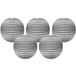 Haza Treklampion - 5x - metallic zilver - papier - rond - D23cm