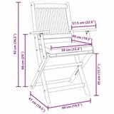vidaXL - Vouwstoel - 2 stuks - Bruin - Massief acaciahout