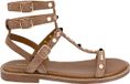 Les Tropeziennes Corika leren sandalen voor dames, plat, beige, maat 36
