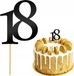 Décoration de gâteau, ornement, numéro 18, chiffre, anniversaire, jubilé, noir
