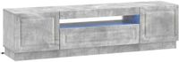 vidaXL - LED - tv-meubel - Betongrijs - Bewerkt - hout