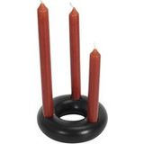 The home deco factory SUPPORT 3 BOUGIES NOIR M24 Candle Holder
