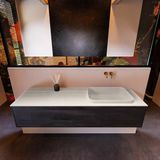 Mondiaz ERIN 150cm badmeubelset Antracite met 1 lade en Linen Wastafel RIDGE