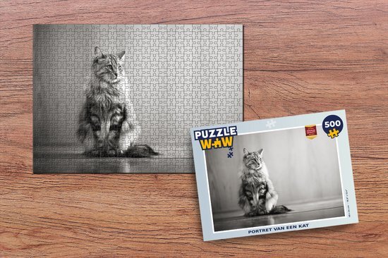 MuchoWow Puzzel een kat - Legpuzzel - Puzzel 500 stukjes