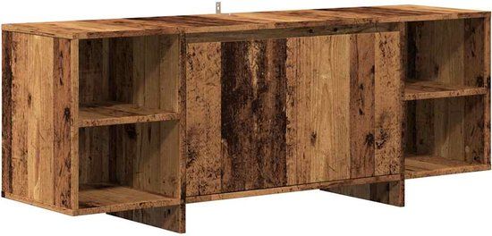 VidaXL TV-meubel 130x35x50 cm bewerkt hout oud houtkleurig