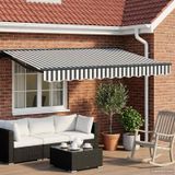 vidaXL Parasol rétractable électrique, anthracite et blanc, 3,5 x 2,5 mètres