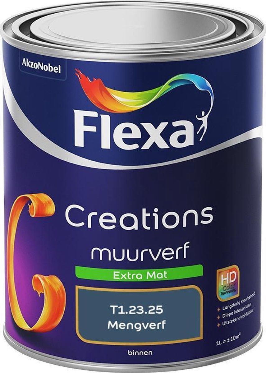 FLEXA Creations Muurverf - Extra Mat - Mengkleuren Collectie - T1.23.25 - 1 liter - 8711113188999
