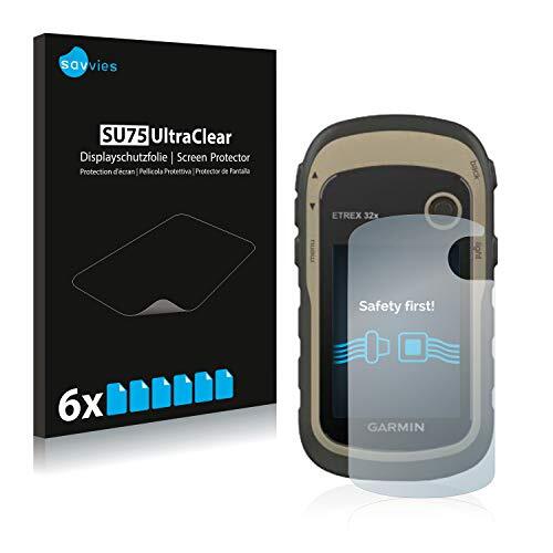 Savvies 6x Schermbeschermer compatibel met Garmin eTrex 32x Screenprotector ultra transparant