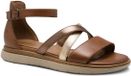 Tamaris WIDE FIT Dames Sandaal 8-88601-44 442 Wide Fit Bruin Leer/Textiel Klittenband 39 EU