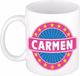 Bellatio Decorations - Carmen voornaam - koffiemok - beker - wit/roze - 300 ml