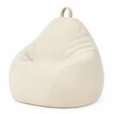 Bananair - Peervorm zitzak - ribfluweel - Afneembare hoes - Volwassenen & Kinderen - Wit - 105 x 85 cm