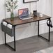 Bureau avec organisateur, 120x60x74 cm, MDF, cadre métallique, design moderne