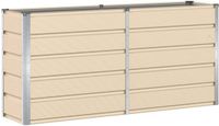 vidaXL Plantenbak ivoor 160 x 40 x 75 cm staal