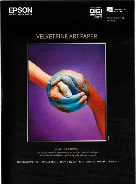 Epson Velvet Fine Art Paper, DIN A3+, 260g/m², 20 Vel