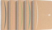 Oxford Touareg spiraalschrift, 180 bladzijden, A5, geruit 5 mm, geassorteerde kleuren, 5 stuks