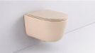 QeramiQ Dely Swirl WC suspendu – sans bride – profondeur 53 cm – avec abattant softclose intelligent – beige mat