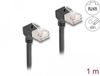 Delock RJ45 Network Cable Cat.6A S/FTP Slim 90° downwards / downwards angled 1 m black