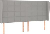 vidaXL Hoofdbord - Tissu - Gris clair - 203x23x118/128 cm